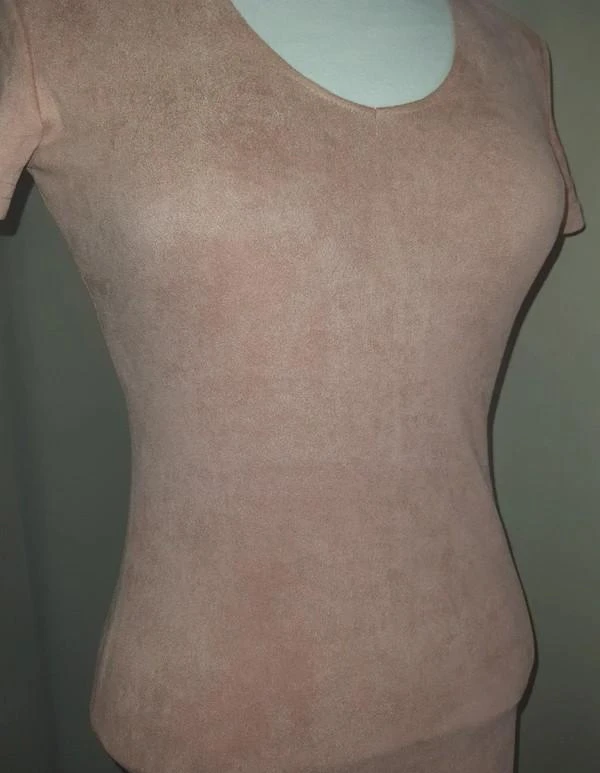 Vestido curto rosa claro com gola redonda 38 - M – photo 2